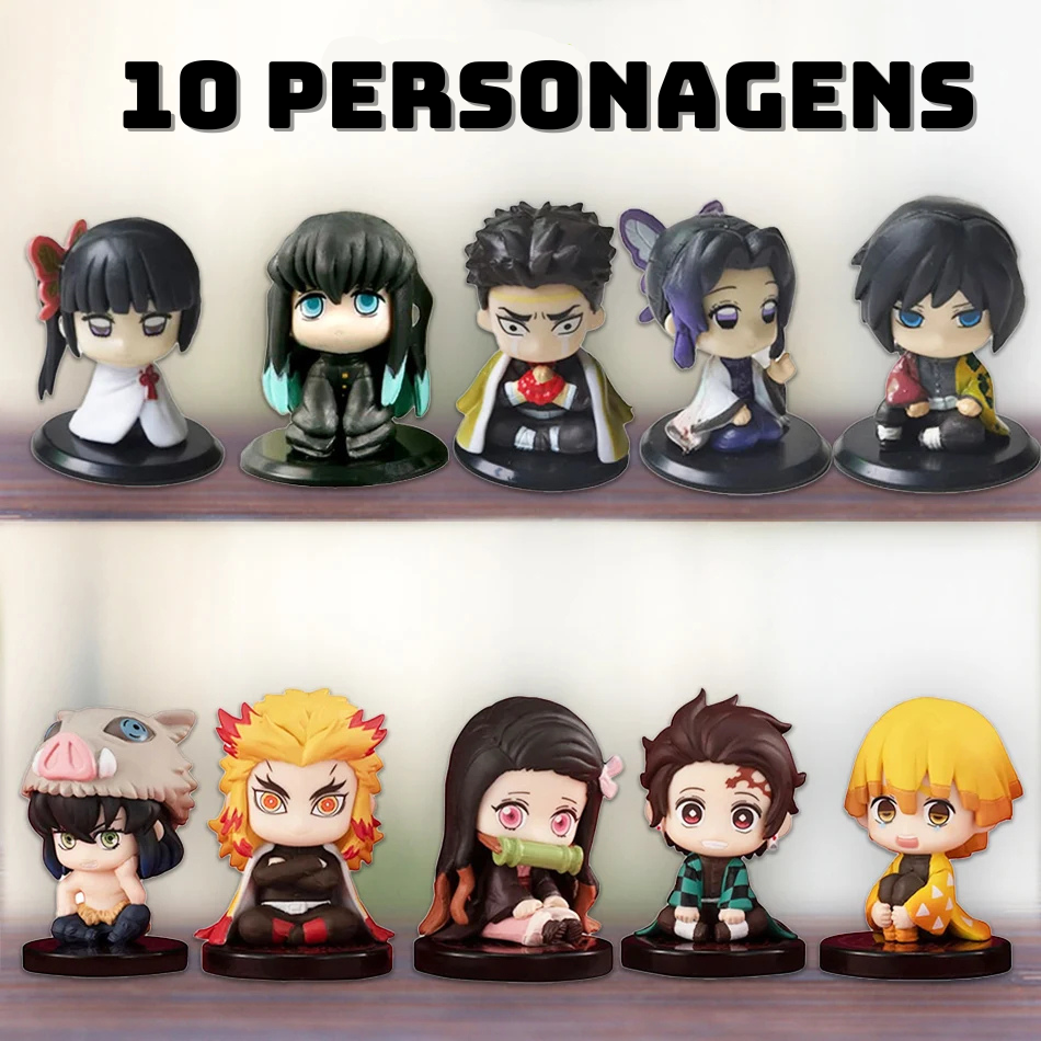 Mini Action Figures Demon Slayer - Kit Exclusivo Colecionável