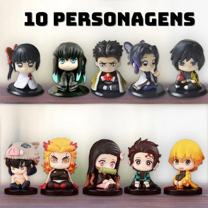 Mini Action Figures Demon Slayer - Kit Exclusivo Colecionável